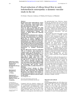Focal reduction of villous blood flow in early indomethacin