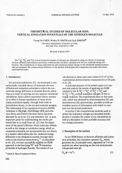 theoretocal studies of molecular ions. vertical ionization