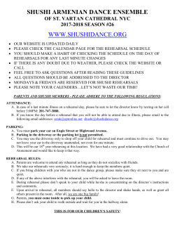 Group Guidelines - Shushi Dance Ensemble