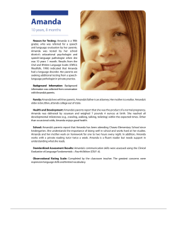 CELF&reg;&ndash;4: Case Study, Amanda, 10 years, 8 months
