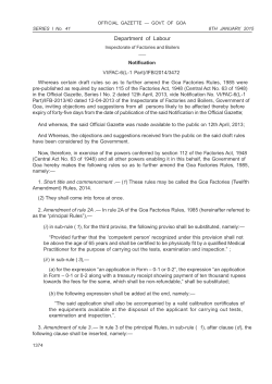 Goa Factories-Twelfth Amendment-Rules 2014