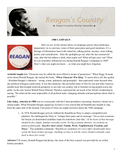 essay - campaign 1980 - Ronald Reagan Presidential Foundation
