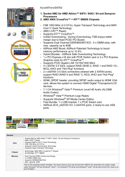 ALiveXFire-eSATA2 1. Socket AM2 for AMD Athlon&trade; 64FX / 64X2