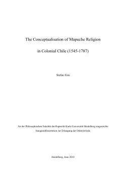 The Conceptualisation of Mapuche Religion in Colonial Chile (1545
