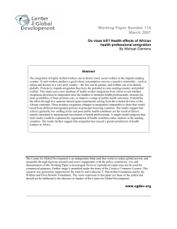 Do Visas Kill? Health Effects of African health professional emigration