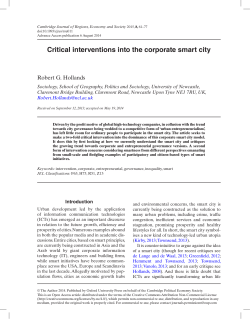 Critical interventions into the corporate smart city