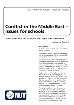 Conflict in the Middle East &ndash; issues for schools