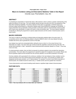 Macro to Combine Listing and Descriptive Statistics