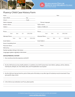 Fluency Child Case History Form