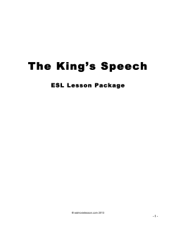 The King`s Speech - ESL Movie Lesson