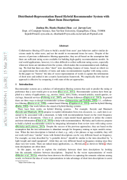 Distributed-Representation Based Hybrid Recommender System