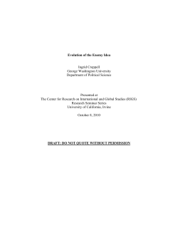 Evolution of the Enemy Idea Ingrid Creppell George Washington
