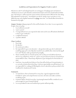 Latin II Expectations  - Concord Carlisle High School