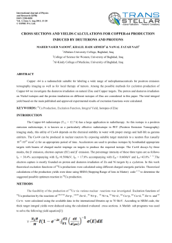 Cross Sections and Yields Calculations for Copper-64