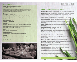 Menu - Cafe Jas