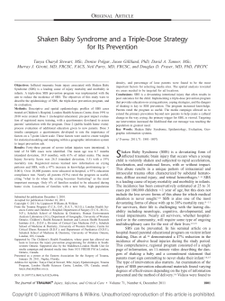 Shaken Baby Syndrome and a Triple-Dose Strategy for Its Prevention