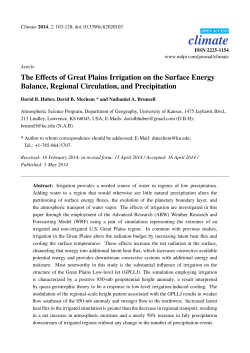 The Effects of Great Plains Irrigation on the Surface Energy Balance