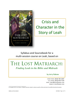 Crisis and Character in the Story of Leah