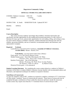 Children`s Literature ENG 104 - Hagerstown Community College