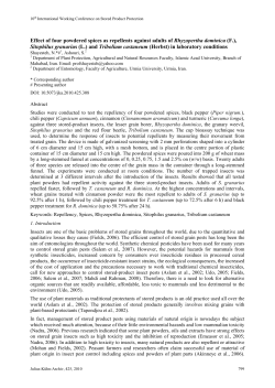 Effect of four powdered spices as repellents against adults of