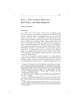 Kelo v. New London: Bad Law, Bad Policy, and Bad Judgment