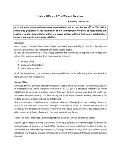 Liaison Office &ndash; A Tax Efficient Structure