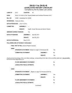 24:6J-1 to 24:6J-6 - NJ Legislative Histories