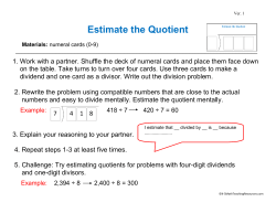 Estimate the Quotient