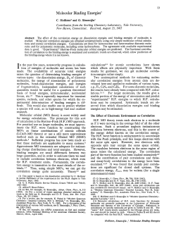 Molecular Binding Energies - ACS Publications