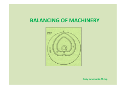 BALANCING OF MACHINERY
