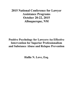 Positive Psychology for Lawyers
