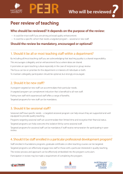 Peer review of teaching - Macquarie University