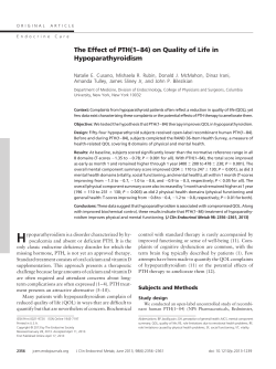 The Effect of PTH (1–84) on Quality of Life in Hypoparathyroidism