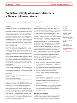 Predictive validity of neurotic disorders