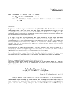 The Tonghak Religion and Uprising - Asia for Educators