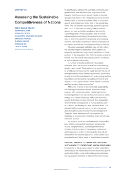 Assessing the Sustainable Competitiveness of Nations - WEF