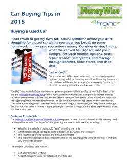 Car Buying Tips in 2015