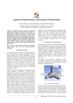 Analysis of Fluid Structure Interaction in Mixing Fluids