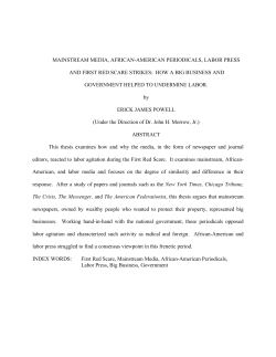 mainstream media, african-american periodicals, labor press and