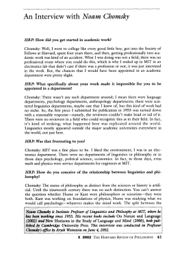 An Interview with Noam Chomslzy