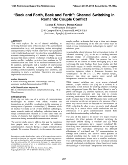 "Back and forth, back and forth": channel switching