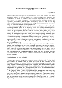 Politics of Religion in Punjab - CrossAsia