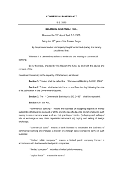 Commercial Banking Act of Thailand