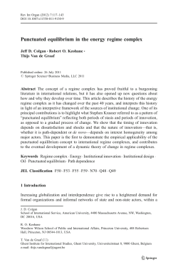 Punctuated equilibrium in the energy regime complex
