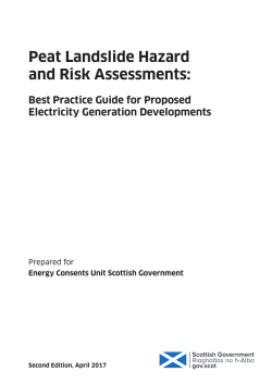 Peat Landslide Hazard and Risk Assessments: Best Practice Guide
