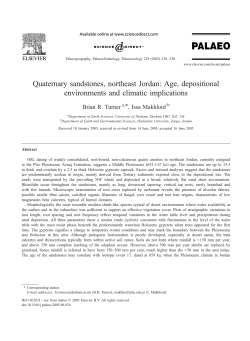 Quaternary sandstones, northeast Jordan: Age, depositional