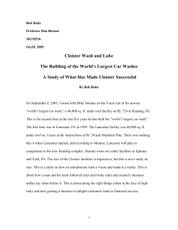 Cloister Wash and Lube The Building of the World`s Largest Car