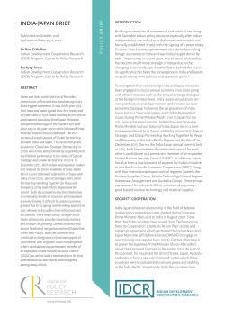 india-japan brief - Centre for Policy Research