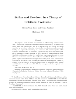 Strikes and Slowdown in a Theory of Relational Contracts "