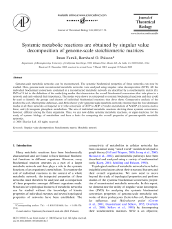 Systemic metabolic reactions are obtained by singular value